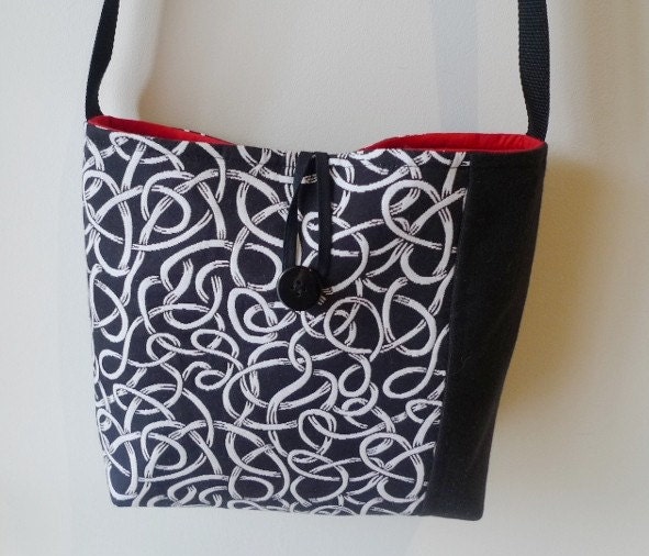 Handmade Shoulder Bag Designer Tote Black and White by MyStudio on Etsy