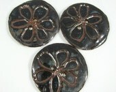 Clay Buttons 3 Textured / Handmade Ceramic Stoneware Pottery