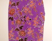 Magenta Floral Silk Skirt