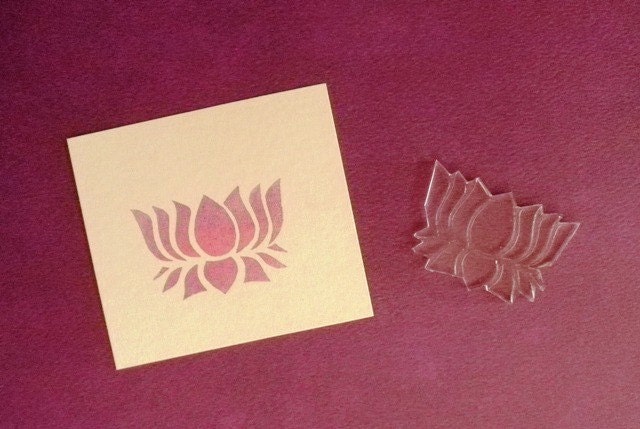 lotus symbol clear polymer rubber stamp