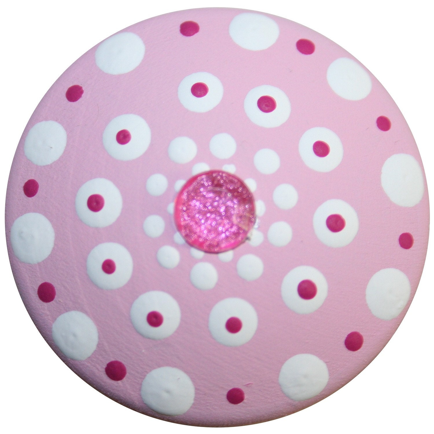 Pink-e-doo Polka Dot Knob- Matching single light switch cover is available