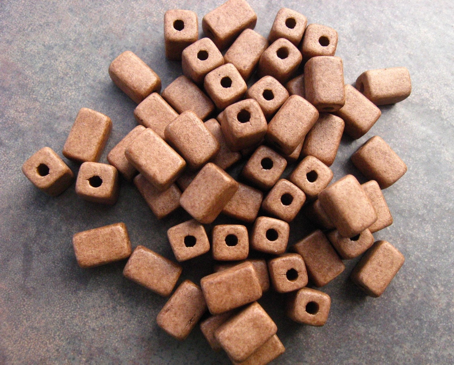 MOCHA Greek Ceramic Beads Square Barrel 6x10mm (10)