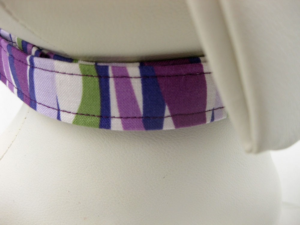 Dog Collar Purple Wavy Stripe