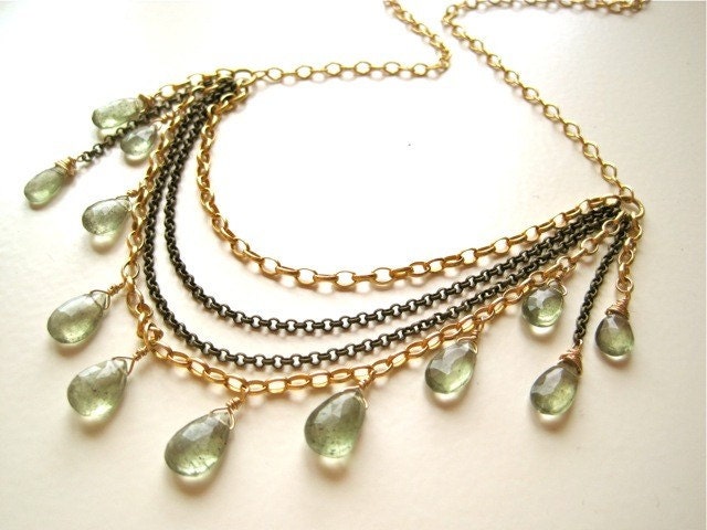 A Dustland Fairytale Moss Aquamarine Mixed Metal Necklace