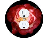 Red Rose Flower Duplex Outlet Plate Cover