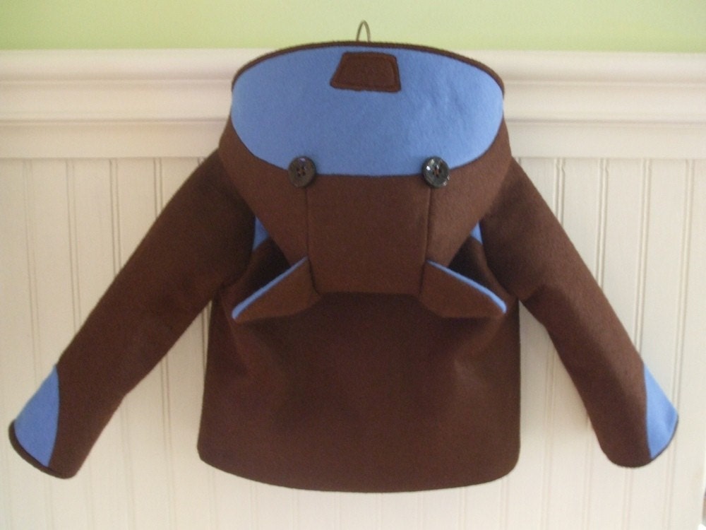 Boys Teddy Bear Coat in Blue