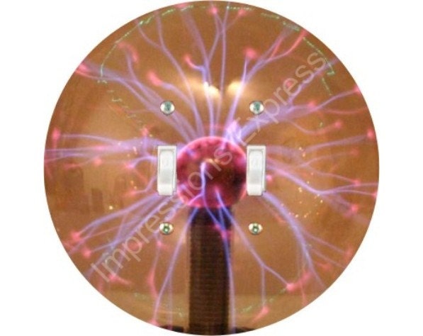 Plasma Ball Double Toggle Light Switch Plate Cover