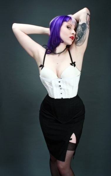 Sexy Secretary Corset & Pencil Skirt Pin-Up Set