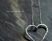 Follow Your Heart Necklace - Hammered Sterling Silver