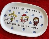 Personalized Cookies For Santa Plate - 3 Children - Custom Made To Order