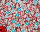 SALE Sweet Tooth by Anthology - Small Floral in Brown-Aqua-Pink - 1 yard listing