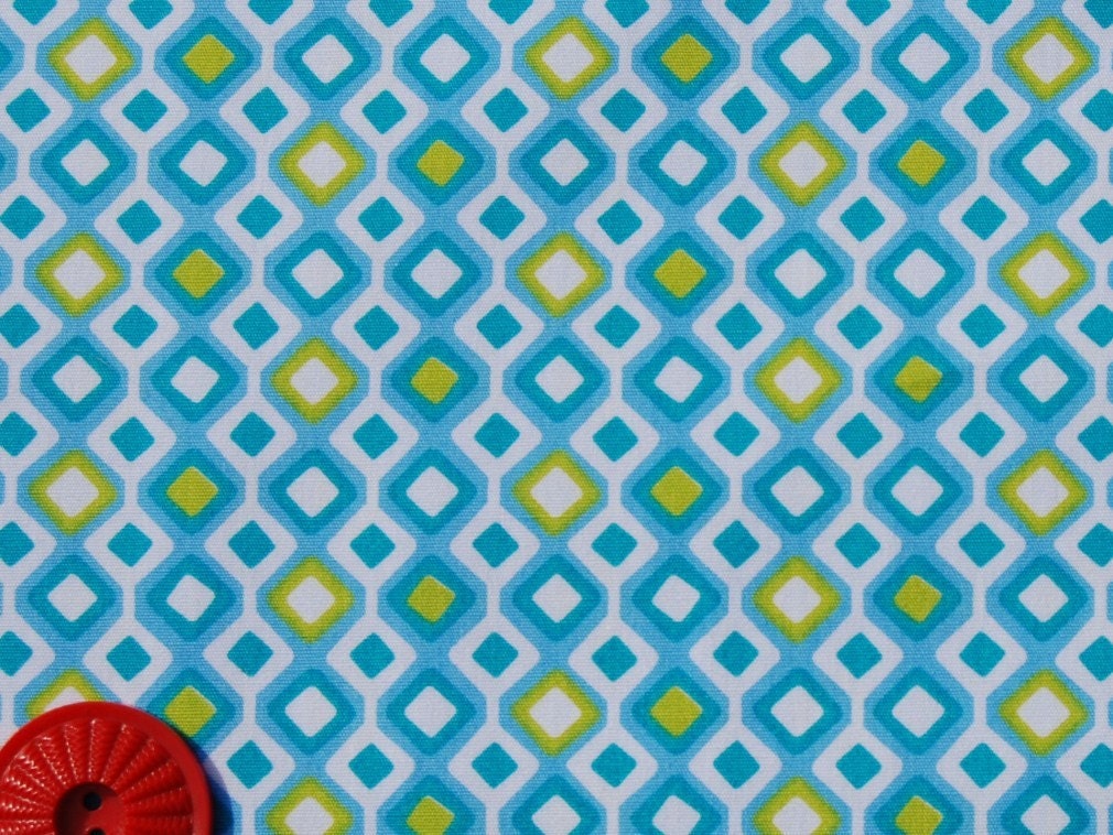SALE - Sweet Tooth by Anthology Fabrics - Diamond Stripe in Blue-Green - 1 yard listing