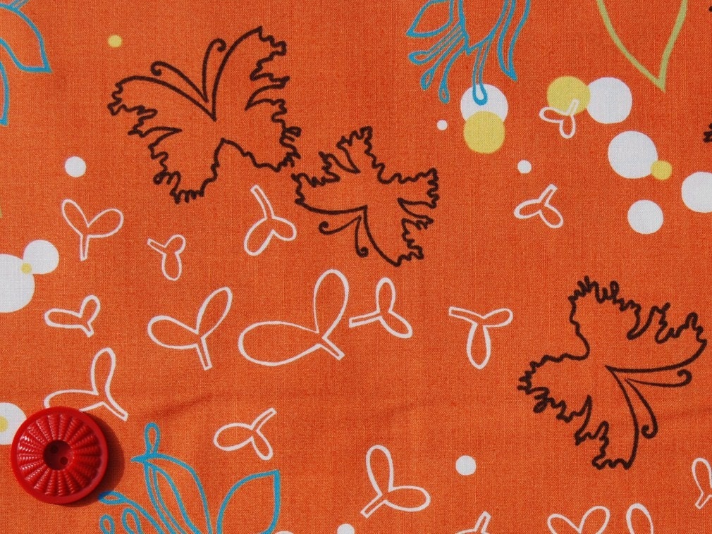 SALE - Chrysalis by Sanae for Moda - Sanctuary in Orange - 1 Yard Listing