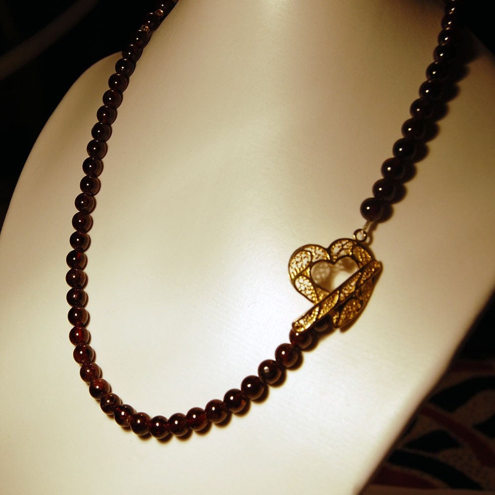 Garnet and Gold Necklace