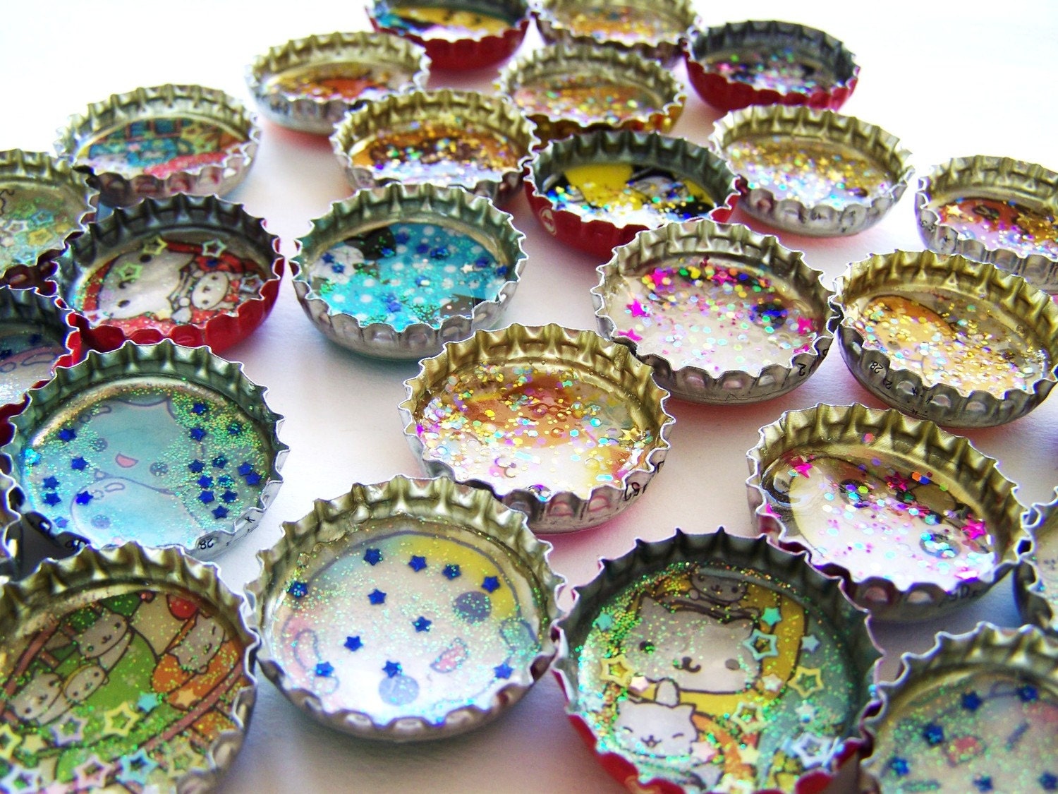Kawaii Bottle Cap Magnets - Surprise Set of 2