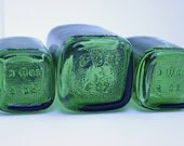 Vintage 1966 Green Medicine Bottles, Duraglas