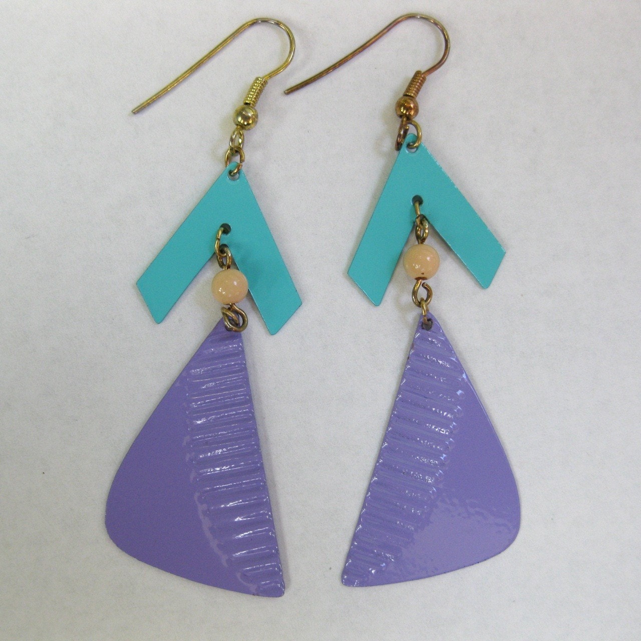 80s Pastel Enamel Dangle Earrings