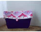 Purple Grape Clutch bag purse Bell Bottom Paganelli Handmade Padded Make Up Travel Gadget Bag tagt team