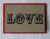 love  linocut letterpress card
