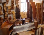 BOOKCASE. Walnut or Locust Slab  24 wide 30 tall. all wood.