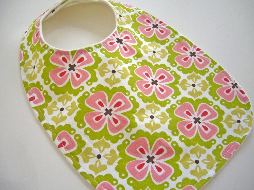 Organic Collection Baby/Toddler Bib - Pink Graphic Flower