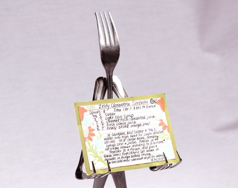 Recipe Card Stand- Fork Head