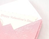 Mini Valentines Day cards with handmade pink envelopes, set of 10