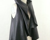 Maria Severyna Black lambskin Leather Vest jacket Steampunk