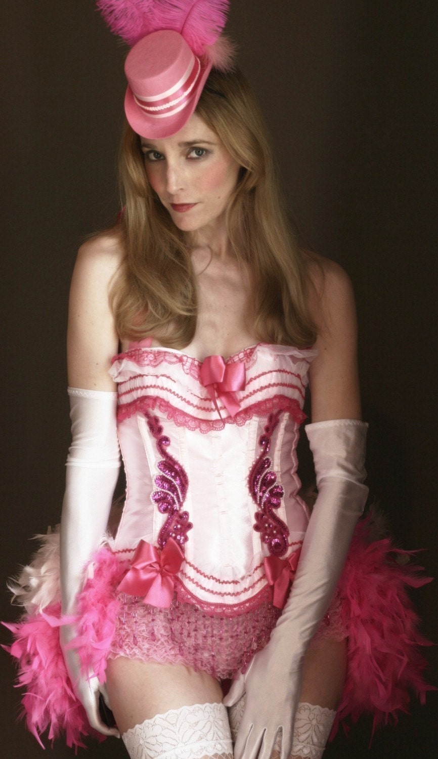 XXL PINK LADY Circus Burlesque Corset Costume dress