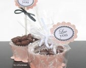 Reusable Pink Cupcake Wrappers, Baby Showers,Bridal Showers, Birthdays and Weddings - Set of 24 reversible wraps