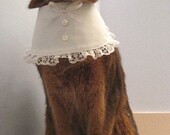 White Bib Collar lace trim SML