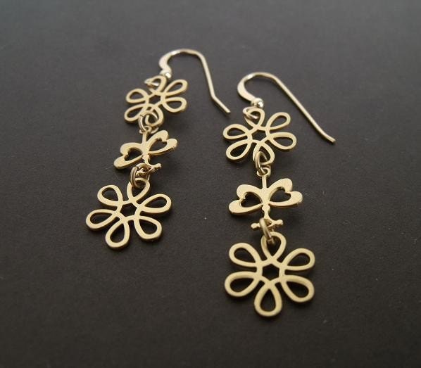 Butterfly And Flowers Earrings