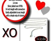 50 Ball Chain Necklaces Silver over STEEL