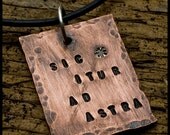 Sic Itur ad Astra - sterling silver and copper hand-hammered pendant necklace