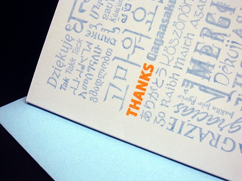 Multilingual "Thanks" Greeting Card