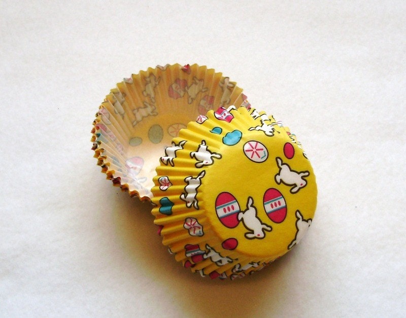 Yellow Easter Bunny Baking Cups (50) SALE