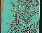 Bright Green Henna Flowers