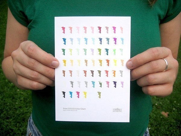 White GOCCO Color Chart and Matrix, single print (4.5 x 6.25 inches)
