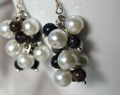925 Cluster Earrings, Hidden Gem and Upcycled Pearls
