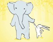 Eelephant kids nursery print