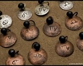 Copper Zodiac Charm Pendant - Recycled copper hammered oxidized disc pendants