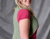 Knitted bolero vest wrap green alpaca sweater ooak