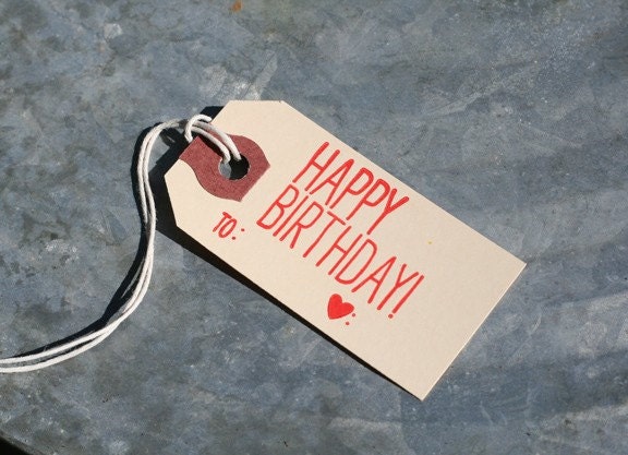 Happy Birthday Gift Tags / 6-Pack / Letterpress Printed