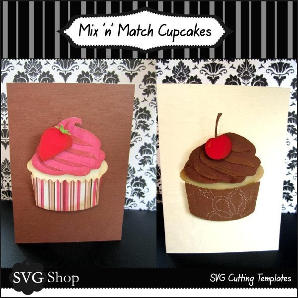 Mix 'n' Match Cupcakes SVG files and Printables