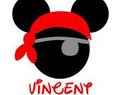 Ahoy Matey Pirate Mickey Mouse  Iron On