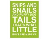 Snips and Snails Quote 11x14 inch poster print by Finny and Zook