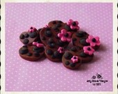 Polymer Clay Leopard Hearts set/beads, buttons, embellishments