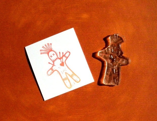 voodoo doll clear polymer rubber stamp