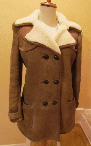 Vintage 1970s suede wool coat