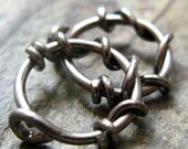 niobium 18g hoops-- primitive series-- little vine, handmade by thebeadedlily on etsy
